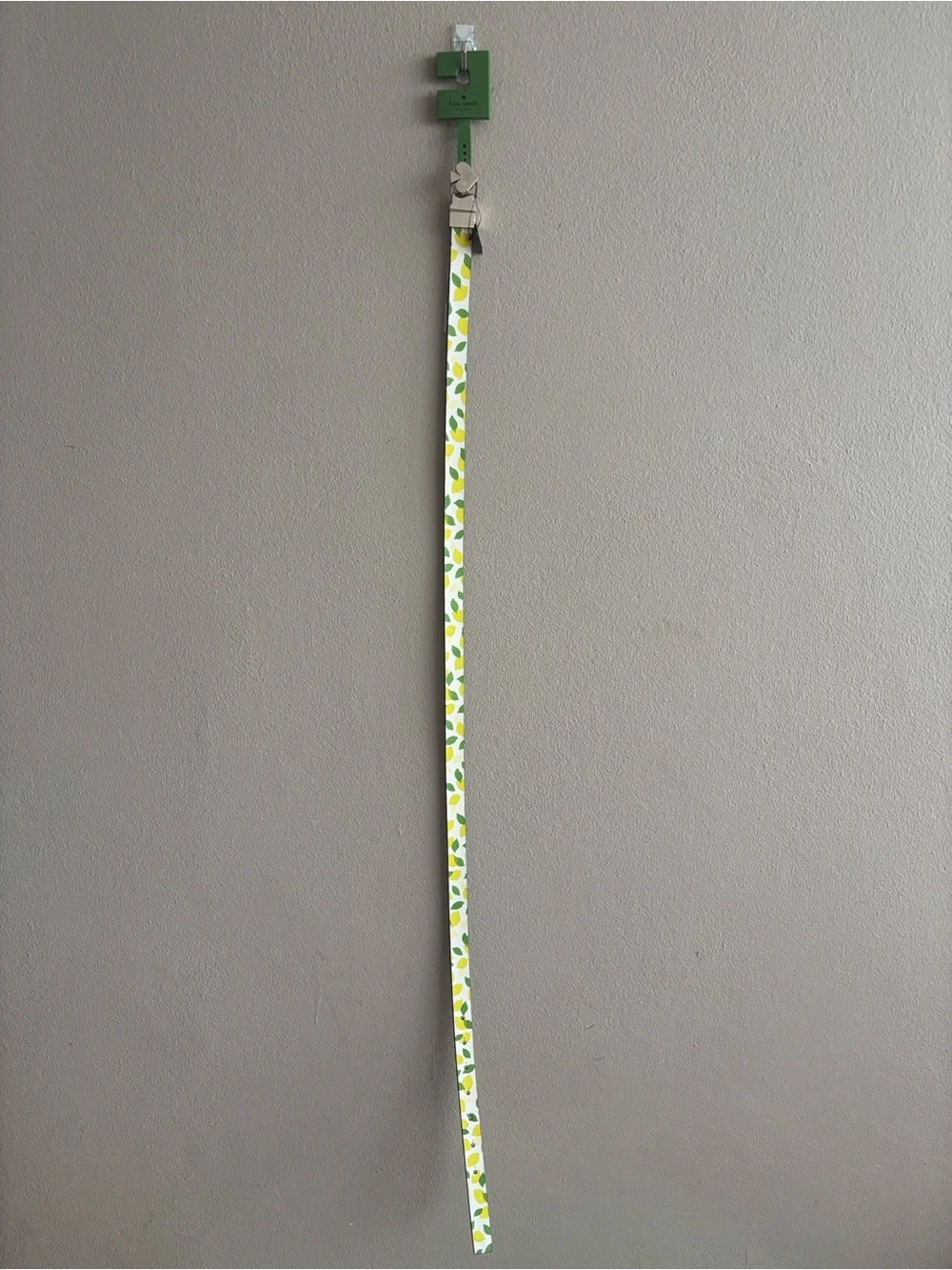 Kate Spade New York Yellow Lemon Print Reversible Spade Buckle Belt KS2100266 M